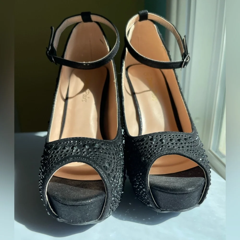 DREAM PAIRS Jeweled and Strapped Peep Toe Stiletto - Picture 7 of 7
